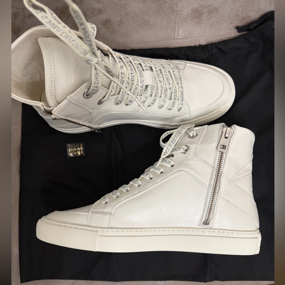 Zadig & Voltaire Cream High-Top Sneakers - Picture 2 of 8